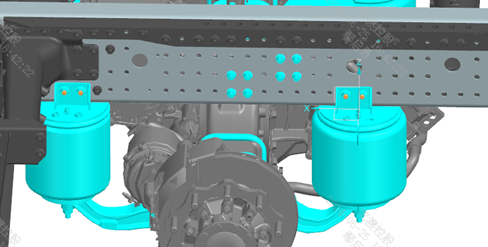 Air spring connection position detail