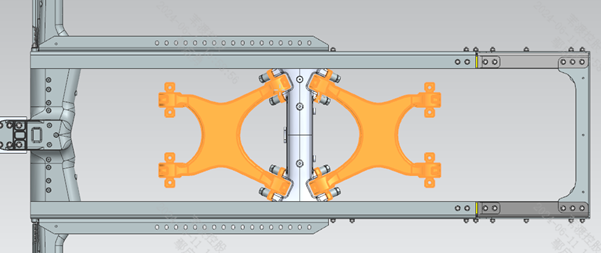 Installation position above middle axle