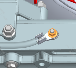 Ground harness connection position detail