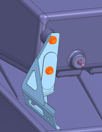 Step tube beam fixing point detail