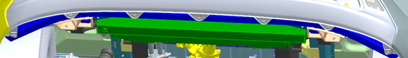 Bumper to front combination lamp snap-fit detail