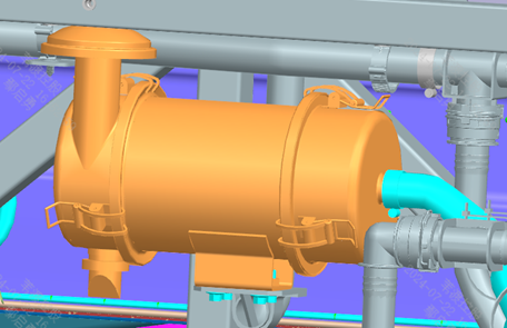 Intake hose connection detail