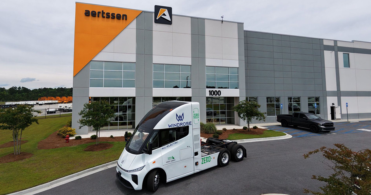 Windrose truck at the Aertssen US assembly facility