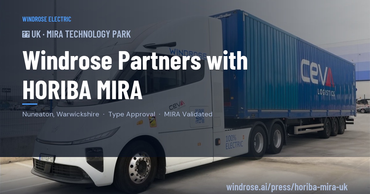 Windrose — HORIBA MIRA UK — Validation Complete